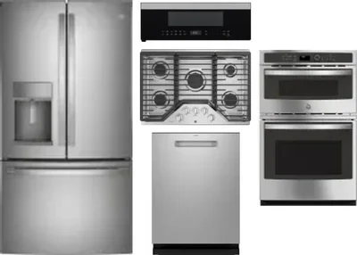 5 Piece Package Includes Refrigerator, Cooktop, Wall Oven, Microwave And Dishwasher